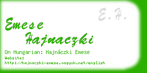 emese hajnaczki business card